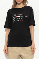 Tricou DSQUARED2, Dsquared2 BLACK Printed T-shirt