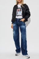 Tricou DSQUARED2, Girls Print, Aplicatii stralucitoare, Alb