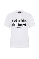 Tricou DSQUARED2 Hot Girls Ski Hard – Alb