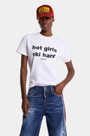Tricou DSQUARED2 Hot Girls Ski Hard – Alb