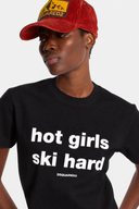 Tricou DSQUARED2, Hot girls ski hard, Black