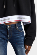 Hanorac DSQUARED2, Tape Elastic Onion Cropped Hoodie 5