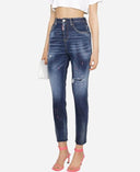 Blugi  DSQUARED2, High Waist Twiggy, Albastru