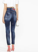 Blugi  DSQUARED2, High Waist Twiggy, Albastru
