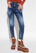 Blugi  DSQUARED2, High Waist Twiggy, Albastru