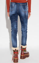 Blugi  DSQUARED2, High Waist Twiggy, Albastru