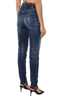 Blugi  DSQUARED2, High Waist Twiggy, Blue