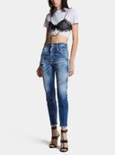 BLUGI DSQUARED2, High Waist, Twiggy, Blue