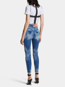 BLUGI DSQUARED2, High Waist, Twiggy, Blue
