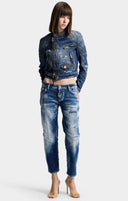 Blugi DSQUARED2, Medium Wash Jenna Jeans, Bleumarin