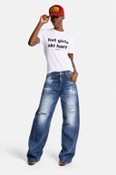 Jeans DSQUARED2, Wide-Leg Distressed Denim Jeans