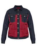 Jacheta DSQUARED2,  NAVY BLUE Quilted jacket with mixed materials