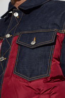 Jacheta DSQUARED2,  NAVY BLUE Quilted jacket with mixed materials