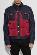 Jacheta DSQUARED2,  NAVY BLUE Quilted jacket with mixed materials