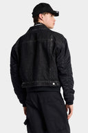 Jacheta DSQUARED2 Aviator Hybrid din denim – Negru