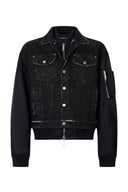 Jacheta DSQUARED2 Aviator Hybrid din denim – Negru
