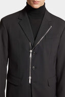 Sacou DSQUARED2, Relaxed Shoulder, Zip Detail, Black
