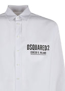 Camasa Dsquared2, Logo Frontal Ceresio, White