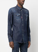 Camasa DSQUARED2, Denim, Logo Rosu