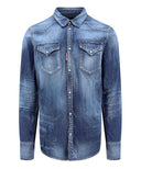 Camasa DSQUARED2, Denim Design, Blue