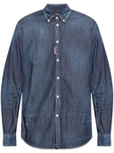 Camasa DSQUARED2, Button Down Denim, Blue