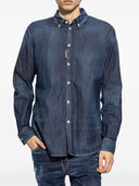 Camasa DSQUARED2, Button Down Denim, Blue
