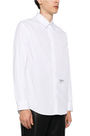 Camasa DSQUARED2, Text Print, Headquarter Dropped Design, Full White