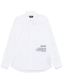 Camasa DSQUARED2, Logo Print, Button Fastening, White