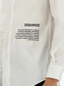 Camasa DSQUARED2, Logo Print, Button Fastening, White