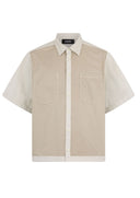 Camasa DSQUARED2, Inside Out Short Sleeves Shirt, Beige