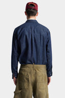 Camasa DSQUARED2, Wet And Dry Wash Biker Shirt, Bleumarin