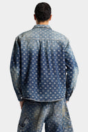 Camasa DSQUARED2 D2 Monogram Denim Carpenter – Albastru denim