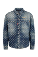 Camasa DSQUARED2 D2 Monogram Denim Carpenter – Albastru denim