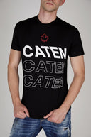Tricou Dsquared2, Negru, Imprimeu CATEN