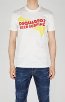Tricou DSQUARED2, Kepp Surfing Print, White