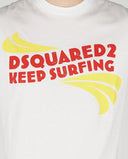 Tricou DSQUARED2, Kepp Surfing Print, White