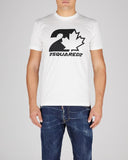 Tricou DSQUARED2, D2 Black Leaf, Alb
