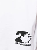 Tricou DSQUARED2, Print Frontal Leaf Logo, Alb