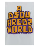 Tricou DSQUARED2, Slogan Print, Alb