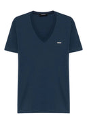 Tricou DSQUARED2, V Neck, Logo Plaque Insert, Cool Fit, Bleumarin