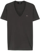 Tricou DSQUARED2, V Neck, Logo Plaque Insert, Cool Fit, Dark Grey