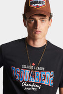 Tricou DSQUARED2, Champions, Logo Insert, Negru