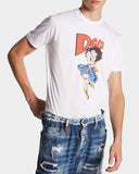 Tricou DSQUARED2, Betty Boop Print, Alb