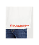 Tricou DSQUARED2, Classic White, Red Logo Insert, Loose Fit