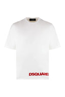 Tricou DSQUARED2, Classic White, Red Logo Insert, Loose Fit