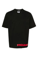 Tricou DSQUARED2, Classic Black, Red Logo Insert, Loose Fit