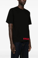 Tricou DSQUARED2, Classic Black, Red Logo Insert, Loose Fit