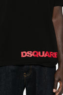 Tricou DSQUARED2, Classic Black, Red Logo Insert, Loose Fit