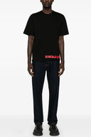 Tricou DSQUARED2, Classic Black, Red Logo Insert, Loose Fit