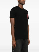Tricou DSQUARED2, Red Logo Print, Cotton, Black